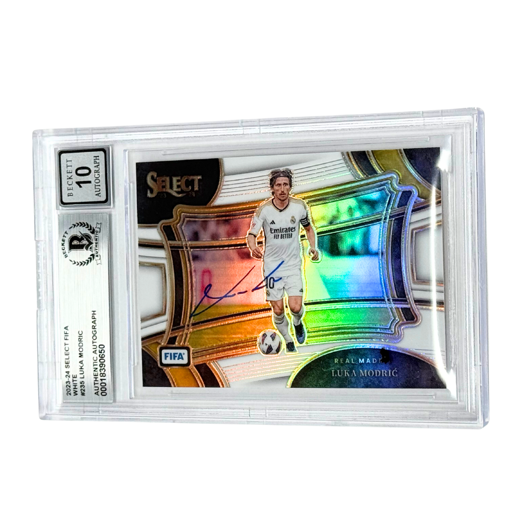 Luka Modric Signed 2023-24 Panini Select FIFA White /20 #235 – BGS 10